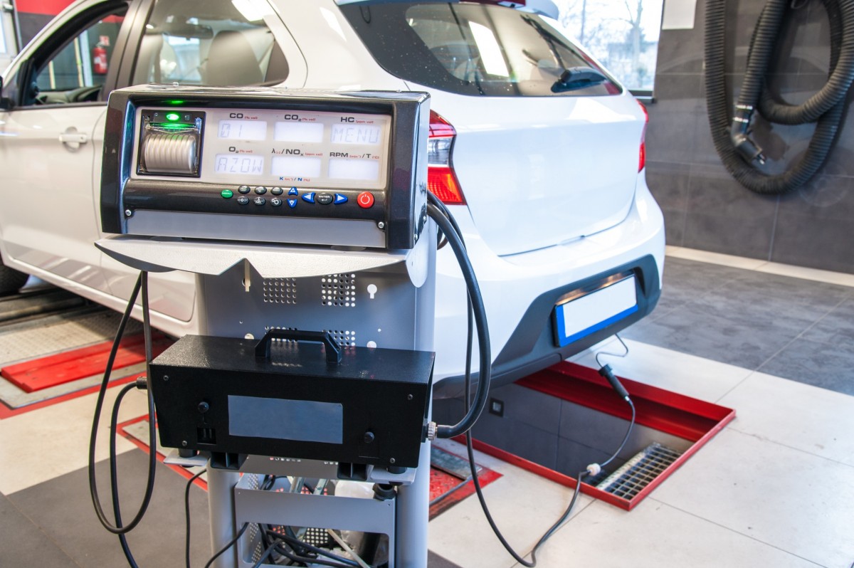 emissions testing being done on a vehicle